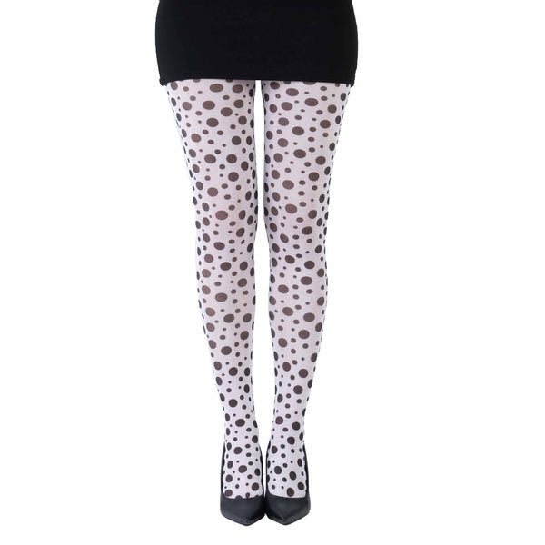 Full-Leg Black Polka Dots