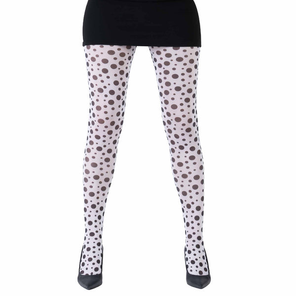 Full-Leg Black Polka Dots