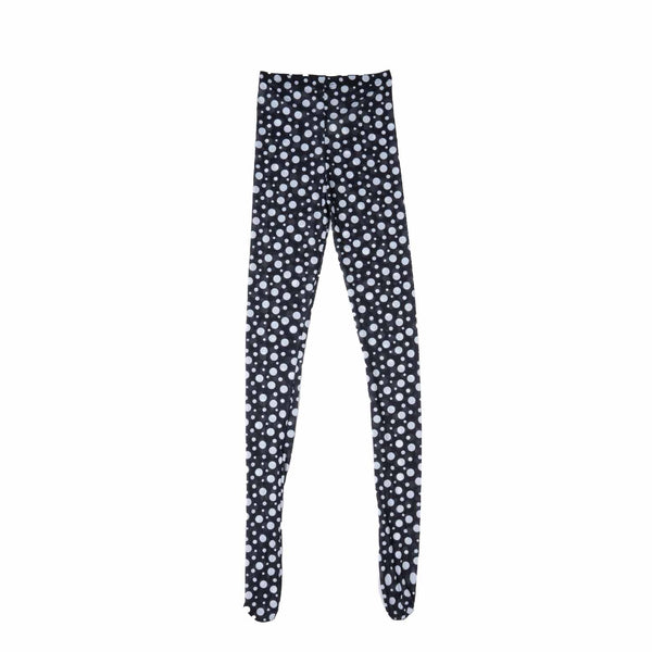 Full-Leg White Polka Dots