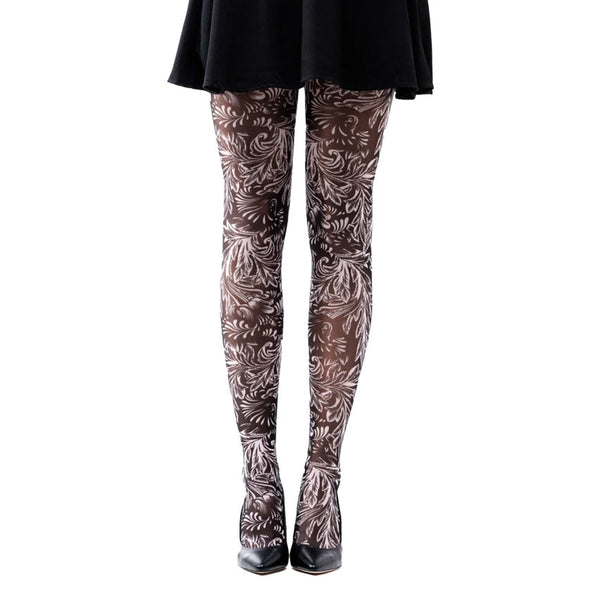 Full-Leg Black and white flowers