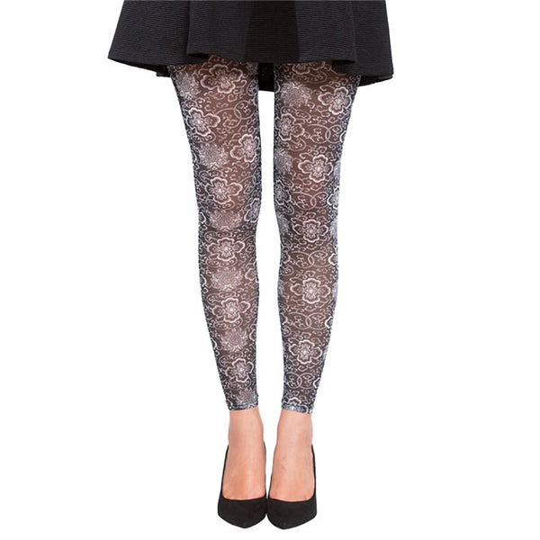 Footless Vintage pattern black &amp; white