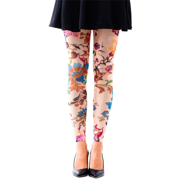 Footless Cream spring flowers